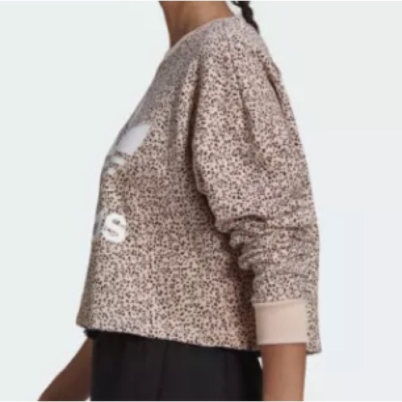 adidas Her Studio London Trefoil French Terry Animal Print Sweatshirt Size M - Picture 2 of 16